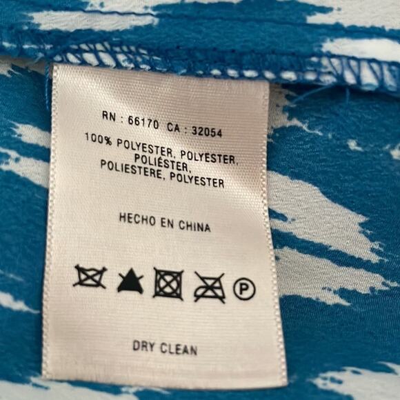 NEW Maeve Anthropologie Ikat Frequencies Blue White Shirt Dress Preppy Vacation - Picture 6 of 7